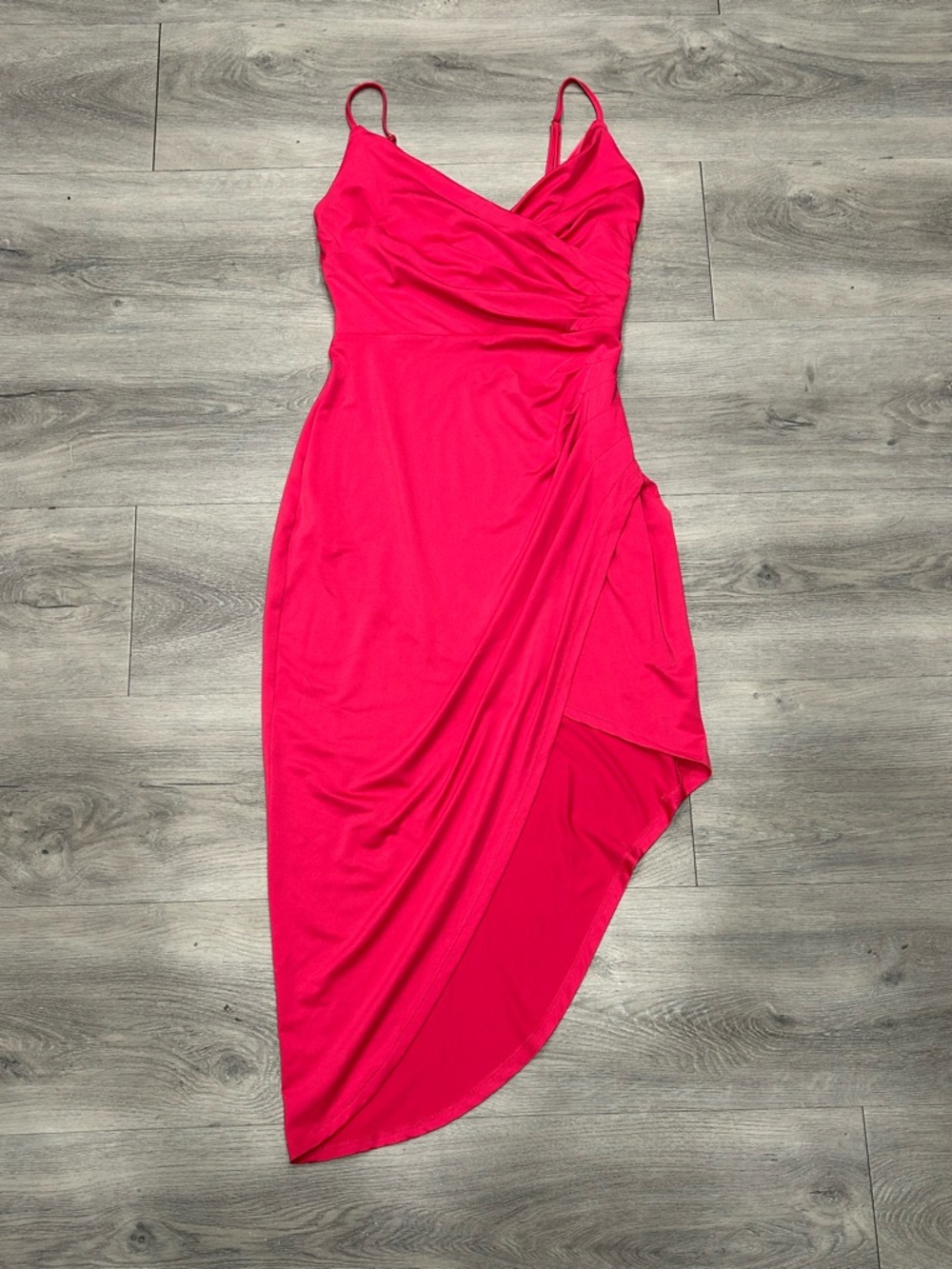 Guess pink Asymmetrical Wrap Midi Dress